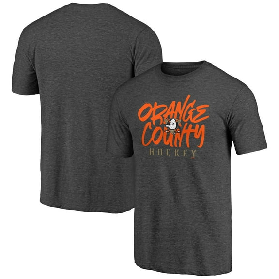 Men's Charcoal Anaheim Ducks Shoot to Score Tri-Blend T-Shirt