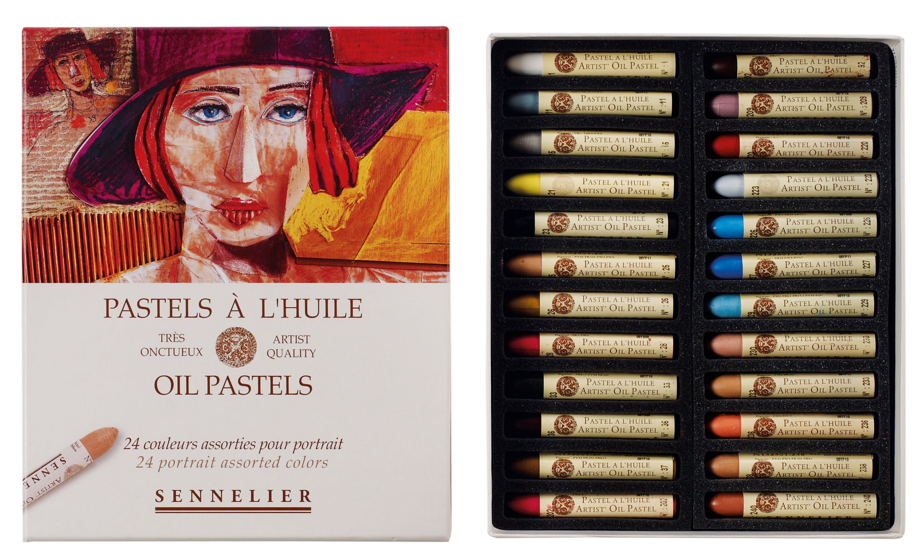 Sennelier Oil Pastel Set, 24-Color Portrait Cardboard Set