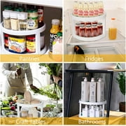 SUNFICON 2 Tier Lazy Susans Turntable - 10 Inch Pantry Cabinet Lazy Susan Storage Turntable Rotating Spice Rack for Spices, Condiments, Baking