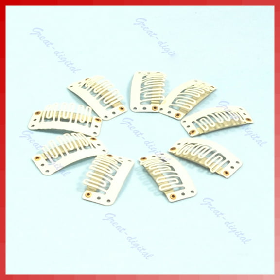 10X U Blonde Shape Snap Clip For Hair Extension/wig/weft Clip32mm
