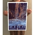 thumbnail image 4 of Zion National Park Narrows Vintage Travel Poster / Postcard WPA Style Art Print Utah, 4 of 4