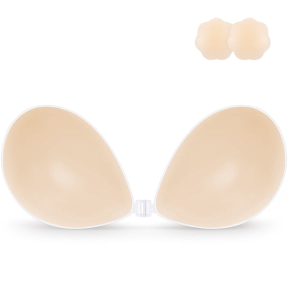 Women's Sticky Bra Push up Invisible Adhesive Bra Strapless Silicone Bra Multiple Colors Sizes Reusable for Backless Dress
