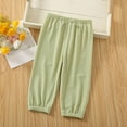 thumbnail image 2 of YABCSAZ Toddler Baby Girl's Active Pants Cotton Linen Pants Stretch Jersey Baggy Pants Summer Casual Infant Pants Soft Elastic Waist Kids Pants Jogger Pants for NewbornsSize 1 Years, 2 of 3