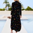 thumbnail image 2 of Rainbow Polka Dots on Black Background Long Sleeved Shirt Dress Clothing female dresses with long sleeves bandage dress, 2 of 6