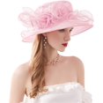 thumbnail image 3 of Dalrosia Women Hats Tea Party Organza Church Wedding Dress Hats Summer Fascinators Hats Girl Elegant Fair Lady Headwear, 3 of 3