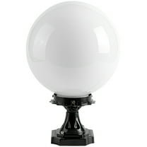 PTOOTP White Globe Post Light - Weather Resistant Outdoor Lamp for Patio, Yard, Garden, Porch, and Walkway Lighting
