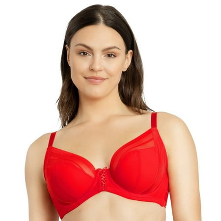 PARFAIT Women s Shea Plunge Unlined Bra - Racing Red - 40DDD
