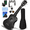 Blue/Black/Pink/Coffee/Wood, variant on 21" Acoustic Basswood Ukulele Starter Kit w/ Carring Bag, Strap, Picks, Clip-On Tuner, Extra String - All-Inclusive Set