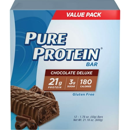 Pure Protein Bar, Chocolate Deluxe, 21g Protein, 12 Ct
