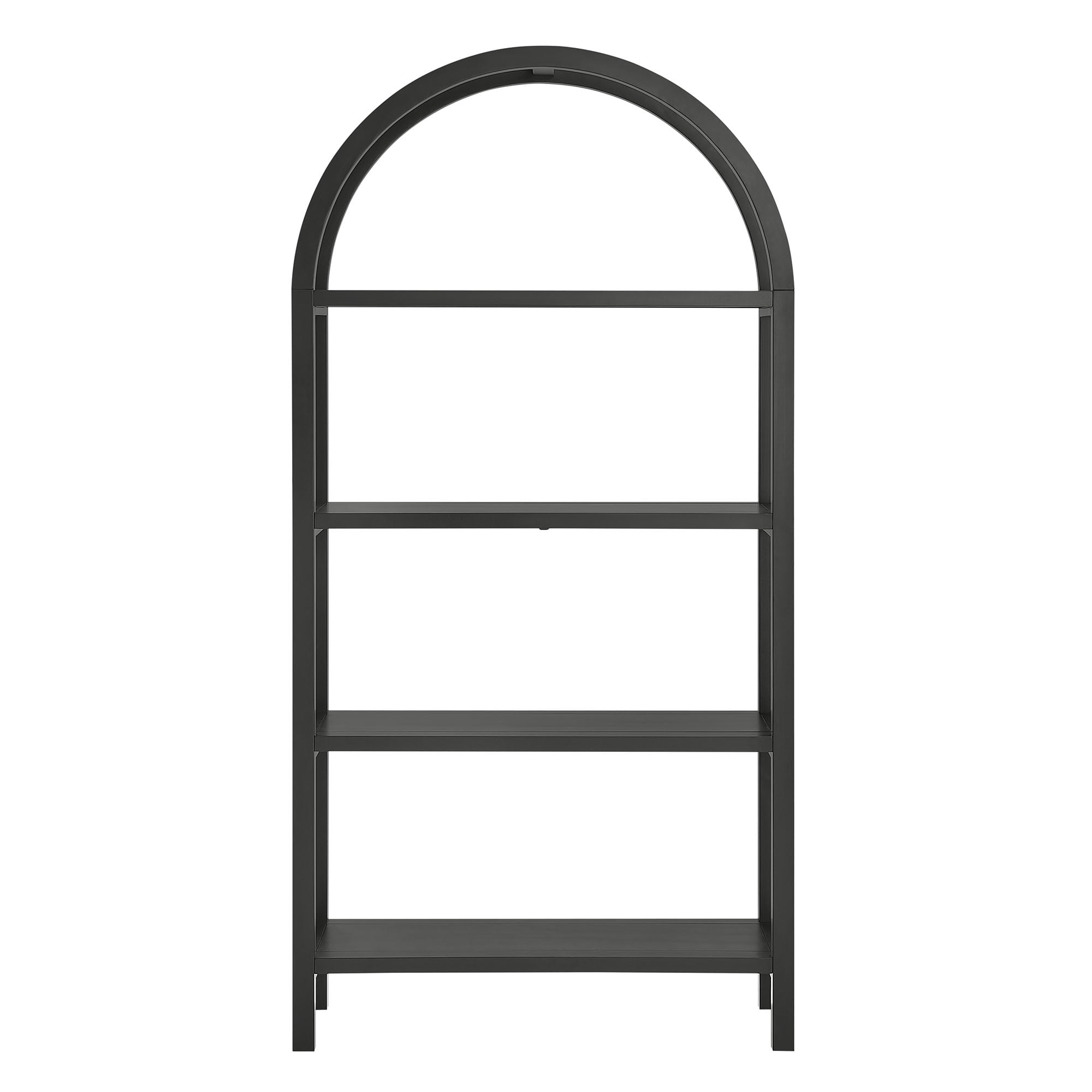 Vexley 72 Inch Large Arched Bookshelf in Black