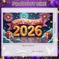 thumbnail image 2 of Fireworks Design Happy New Year Banner Golden Numbers 2026 Backdrop Pink Ribbon Colorful Stars New Year Background for New Year Party Holiday Celebration Family Gathering, 2 of 9