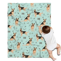 German Shepherd Dog and Music Blanket,Comfortable Soft Flannel Throw Blanket,All Season,Warm Lightweight Blankets for Sofa Bed Couch Living Room Chair,30"x40"(80x100cm)