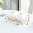 thumbnail image 4 of CoreLiving White Plastic Bowls with Lids and Decorative Gold Tray, Versatile Chip and Dip Serving Set for Fruit, Candy and Snacks, Party Hosting Platter, 4 of 10