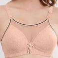 thumbnail image 5 of No Underwire Classic Bra for Women, Full Coverage Scoop Neck Underwear with Adjustable Straps, Light Support for Daily Wear | VerBelle,Beige L, 5 of 9