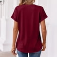 thumbnail image 6 of Resicozy Womens Summer Tops Short Sleeve Basic Casual V Neck T Shirts Trendy Lightweight 2026 Wine XL, 6 of 7