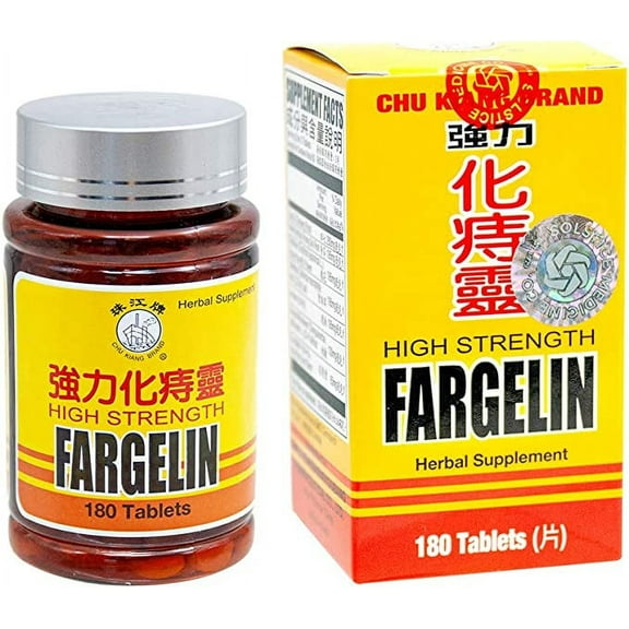 Chu Kiang Brand High Strength Fargelin Herbal Supplement by Solstice Medicine Company (180 Tablets) (1 Box)