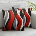 thumbnail image 3 of GOSMITH  Red&nbsp;and&nbsp;Black&nbsp;Throw&nbsp;Pillow&nbsp;Covers&nbsp;Geometry&nbsp;Striped&nbsp;Lines&nbsp;Pillowcases&nbsp;Outdoor&nbsp;Bedroom&nbsp;LivingPillows&nbsp;Covers, 3 of 5