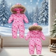 thumbnail image 5 of ATOGUTA Girls Hooded Snowsuit Ski Jackets Jumpsuits Overalls for Skiing Snowboarding Size 1T-6, Hot Pink, 5 of 6