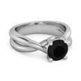 thumbnail image 2 of 0.25 Ctw Round Cut Black Spinel 925 Sterling Silver Embrace Women Valentines Day Gifts Ring, 2 of 3