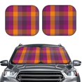 thumbnail image 2 of Kll Purple Yellow Buffalo Plaid Windshield Sun Shade 2-Piece Foldable Car Front Window Sunshade For Most Sedans Suv Truck- Medium, 2 of 7