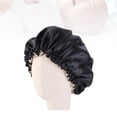thumbnail image 3 of Gorro de dormir de doble capa para niños Gorro de dormir elástico Cubierta de cabeza de dormir ajustable (negro), 3 of 5