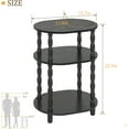 thumbnail image 2 of Black Side Table, 3-Tier Small Oval End Table, Modern Night Stand Wood Accent Table for Living Room, Bedroom, Black, 2 of 16
