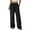 Black, variant on Women Wide Leg Trousers Loose Drape Ruched Shift Pants Elastic Waisted Casual Long Pants with Pockets