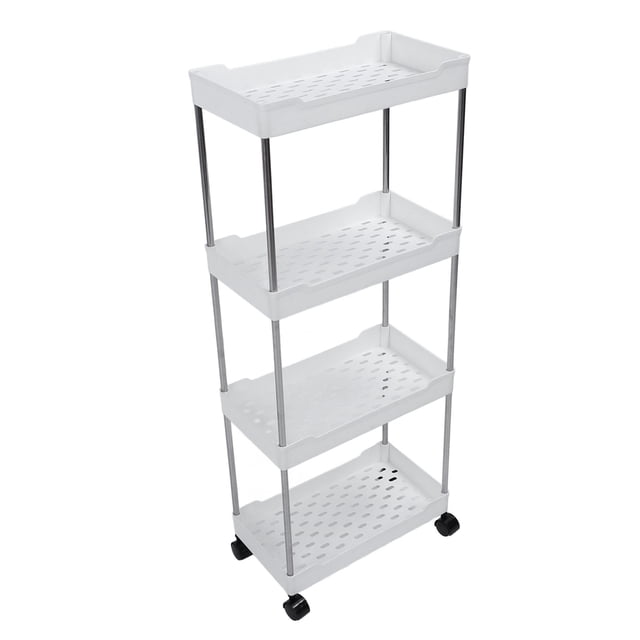 4-Tier Rolling Cart for Bathroom Kitchen Living Room, Wheels Design, Mobile Utility Cart with Easy Movement