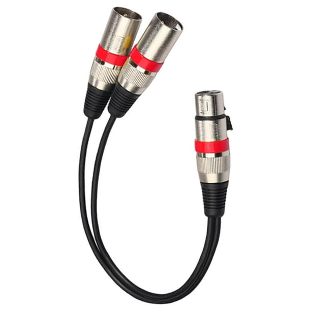 Cable divisor XLR de 11,81 pulgadas de aleación de zinc, cable de audio de micrófono balanceado para sonido Rojo