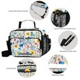 thumbnail image 3 of FORMRS Student Lunch Bag Insulated Reusable Cooler Box with Zipper Pockets, Blue Wildflower Pattern, 3 of 9