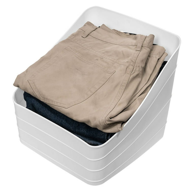 Mainstays Wide Plastic Slanted Closet Organizer Arctic White, 16.1 Mainstays Wide Plastic Slanted Closet Organizer Arctic White, 16.1