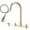 Brushed Gold, variant on DAYONE 2 Handle Kitchen Faucet with Pull Down Sprayer, 4 Holes Sink Faucets for Kitchen/RV with Soap Dispenser Stainless Steel, Brushed Nickel