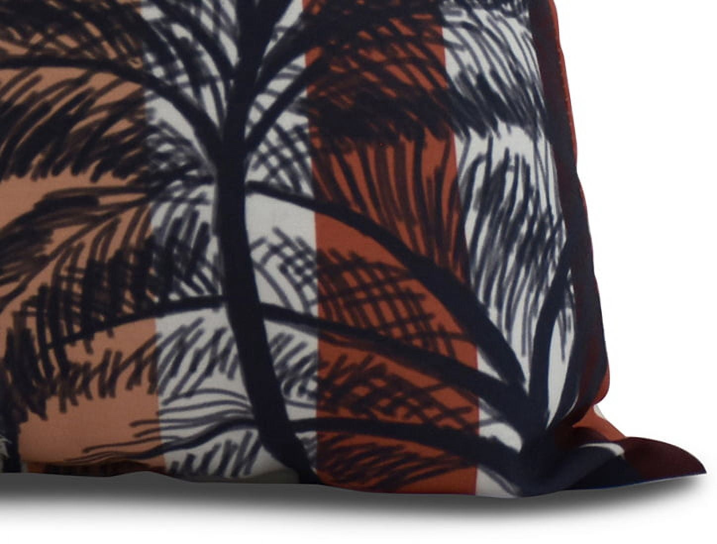 Simply Daisy, 16" x 16" Thin Stripe Palm, Stripe Print Outdoor Pillow, Gold