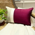 thumbnail image 3 of The HomeCentric Decorative Lumbar Pillow Cover Berry Pink 12"x20" (30x50 cm) Silk Color Block, Patchwork, Silk Pillow Cover For Sofa, Couch, Bed, Patio And outdoor, Modern - Berry Silk Essence, 3 of 10
