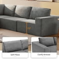 thumbnail image 4 of EUROCO 2200LBS 116" 5 PC Modular L Shaped Sectional Sofa Couch, Foam-Filled Combinable Sleeper Sofa Bed, Luxury Floor Couch Set Upholstered Indoor Furniture for Living Room, Bedroom, Gray, 4 of 9