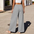 thumbnail image 4 of Diufon Womens Linen Pants Casual High Waisted Wide Leg Loose Pants Spring Summer Vacation Beach Trousers with Pockets, 4 of 8