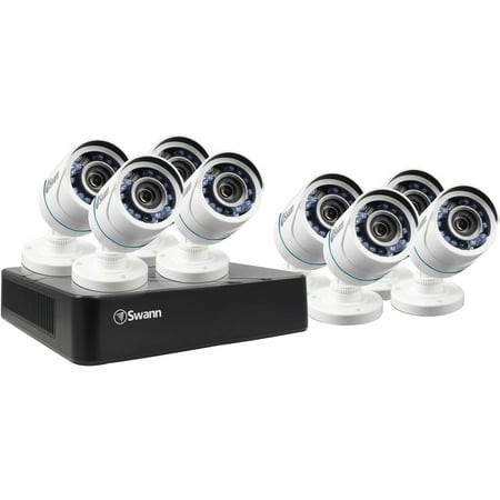 Swann 8-Channel 720A 500GB DVR with Eight 720P White Bullet Cameras