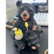 Cute Garden Decor Outdoor Decor Resin Ornaments, LED Lights, Garden Statues, Love Bear Statues, Outdoor Lights, Garden Decoration Gifts
