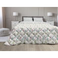 thumbnail image 1 of Floral Down Alternative Comforter, Repetitive Rose Flowers Nets Pattern, Microfiber Quilt for All Season, 5 Sizes, Champagne Burnt Sienna, by Ambesonne, 1 of 3