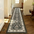 thumbnail image 6 of MJIAexp 2' x 10' Boho Floral Kitchen Runner Rug Machine Washable Runner Rug Non-Slip Hallway Runner Laundry Rug Throw Carpet for Living Room Bedroom Dining Room Entryway Kitchen Black, 6 of 9