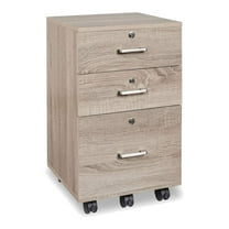 LYYHTY 3 Drawer Mobile File Cabinet Wood Home Office Filing Cabinet 15.7" L x 15.7" W