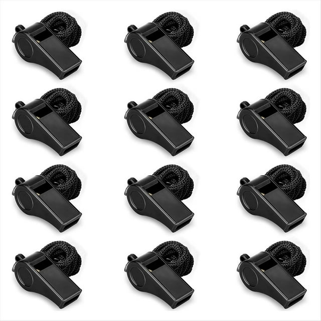12 Silbatos Deportivos con Cordón, Sonido Fuerte y Nítido, Ideal para Entrenadores, Árbitros y Oficiales.