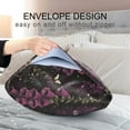 thumbnail image 4 of Yayeee Pillowcase King Size Set of 2 Satin Wrinkle Resistant Envelope Pillow Case, Dark Purple Floral Pattern, 4 of 8