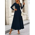 thumbnail image 4 of PRETTYGARDEN Women's Spring 2 Piece Outfits Dressy Casual Ribbed Knit Long Sleeve Crop Tops Maxi Flowy Skirts Matching Sets, 4 of 10