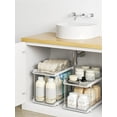 thumbnail image 6 of Delamu 2 Sets of 2-Tier Multi-Purpose Bathroom Under Sink Organizers and Storage, Stackable Kitchen Pantry Organization, Pull Out Medicine Cabinet Organizer with 8 Movable Dividers C29, 6 of 8
