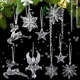 thumbnail image 4 of Adornos de copos de nieve de acrílico transparente para árbol de Navidad, decoración de cristal con forma de ciervo, copo de nieve y estrella para fiesta en el país de las maravillas invernal, 4 of 5