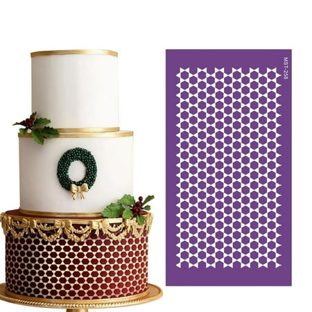 

HUONA Cake Stencils for Icing Cake Cream Spray Stencils Cake Decorating Mold Cake Template for Wedding Cake Sugar Baking Pattern Tool Cake Edge Cloth Mesh Stencils Dessert Type 13