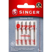 SINGER Size 80/12 Universal Regular Point Sewing Machine Needles - 5 Count