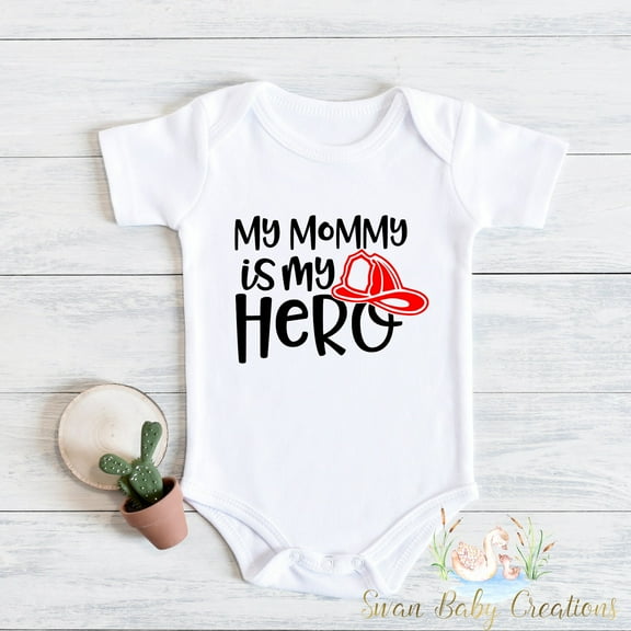 Mommy Firefighter Babyfire Department Kids Shirt Firefighter Baby Gift Newborn Baby Clothes Firefighterfirefighter Bodysuit Cute And Cool Baby Bodysuit, Baby Bodysuit Lat 4424
