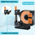 thumbnail image 3 of NineLeaf 5PK Compatible for DYMO 18434 3/8" x 18' (9mm x 5.5m) Black on Orange Industrial Vinyl Label Maker Tape for Rhino 4200 5200 Label Maker, 3 of 7